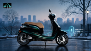 Electric scooter range in winter in India with AVERA electric scooter in cold weather conditions