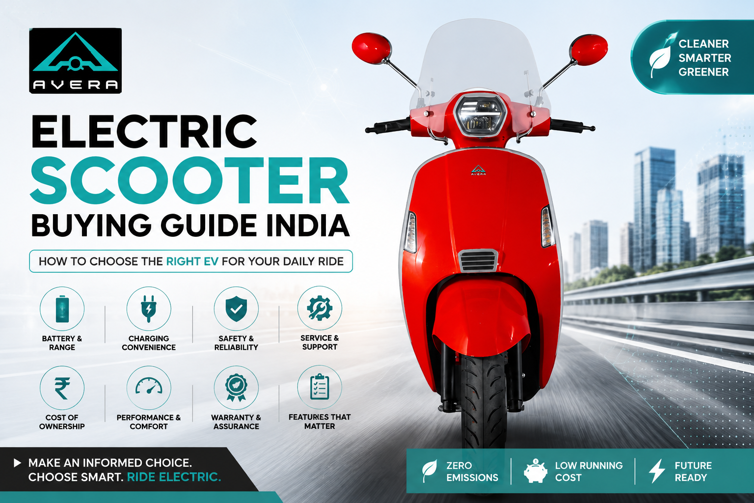Electric Scooter Buying Guide India covering battery, range, charging, warranty and EV buying factors