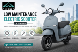 Low Maintenance Electric Scooter in India for daily commuting with simple EV drivetrain, battery technology and convenient charging