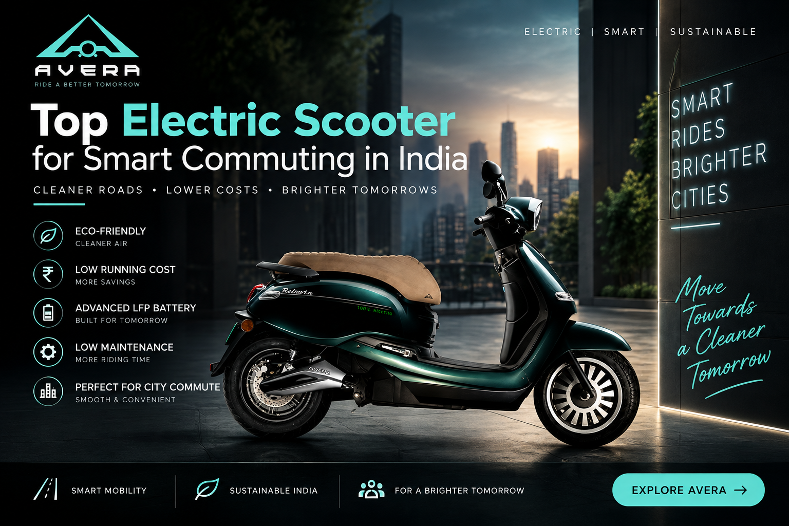 Top Electric Scooter for Smart Commuting in India with modern battery technology, daily range and convenient electric mobility