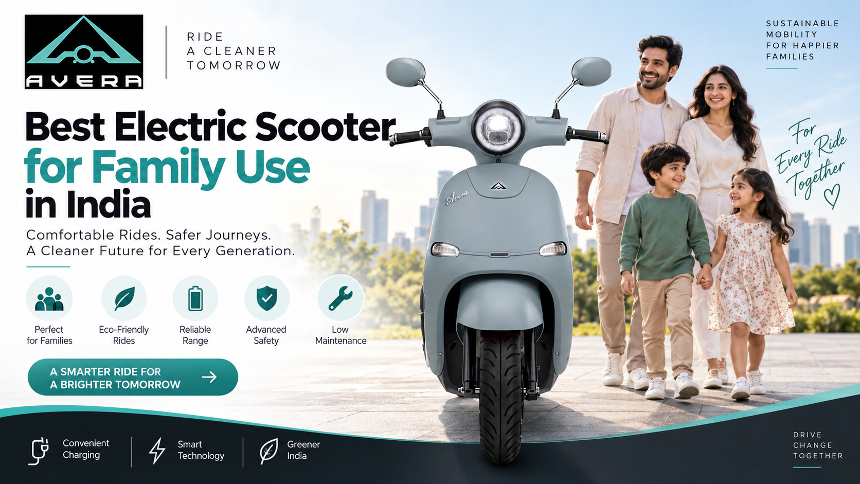 Best Electric Scooter for Family Use in India by AVERA