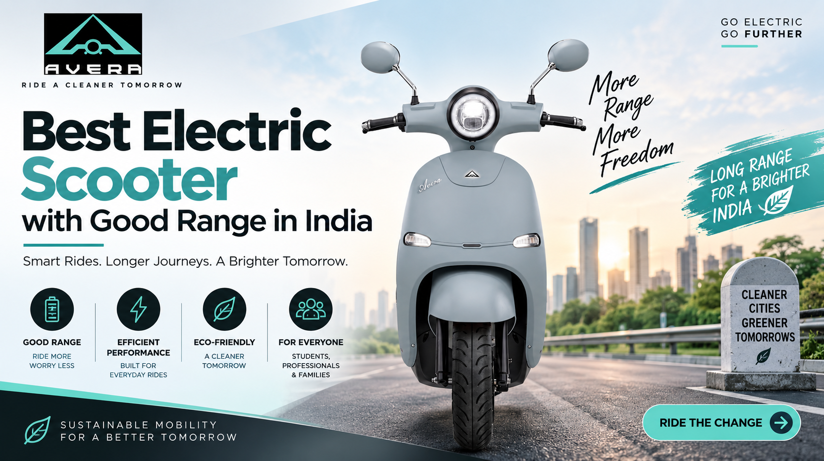 Best Electric Scooter with Good Range in India by AVERA