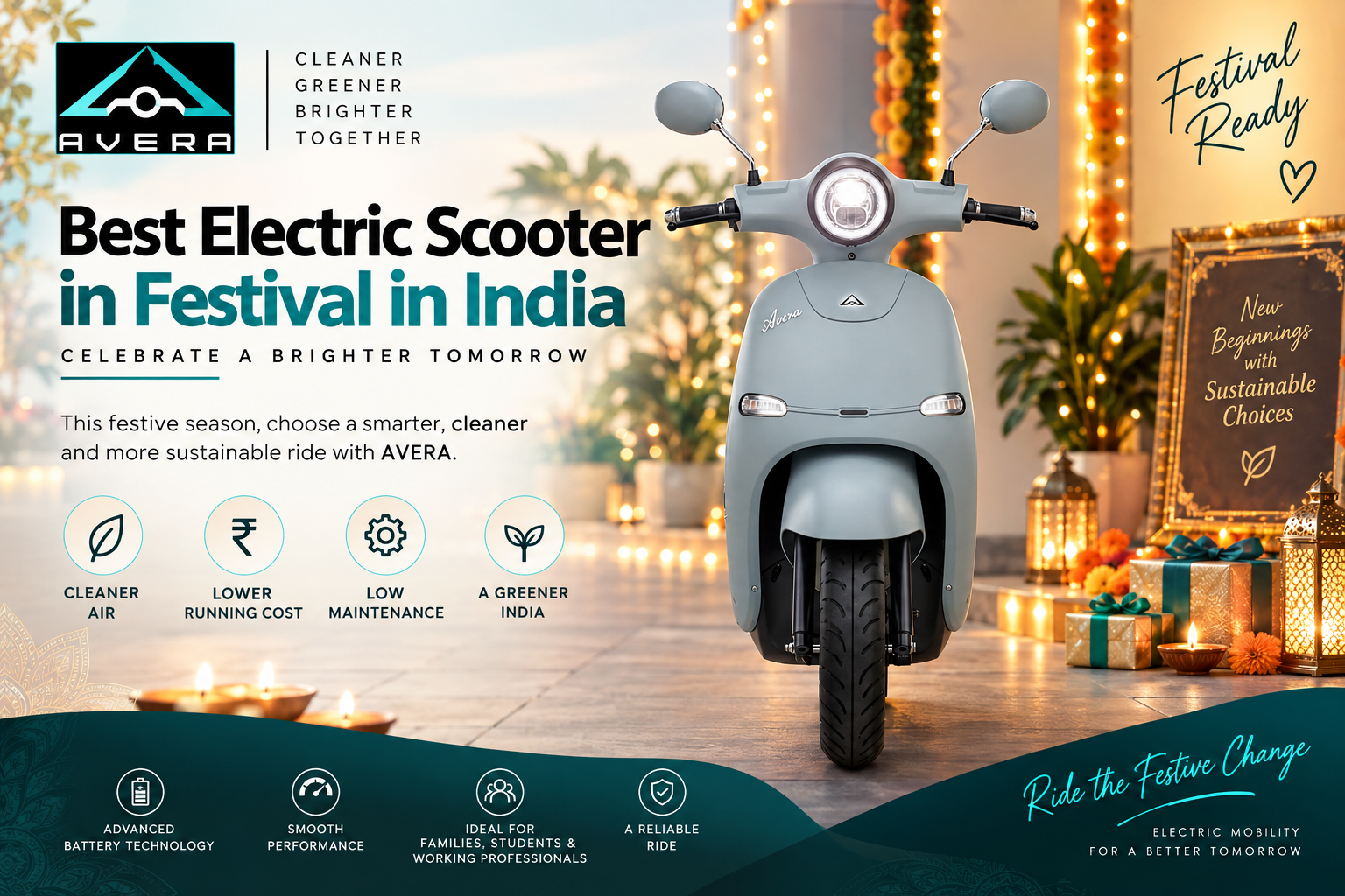 Best Electric Scooter in Festival in India by AVERA