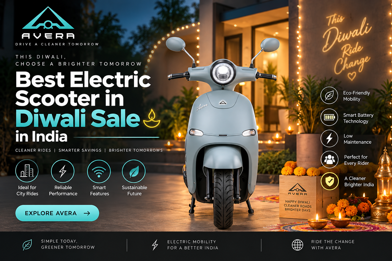 Best Electric Scooter in Diwali Sale in India by AVERA