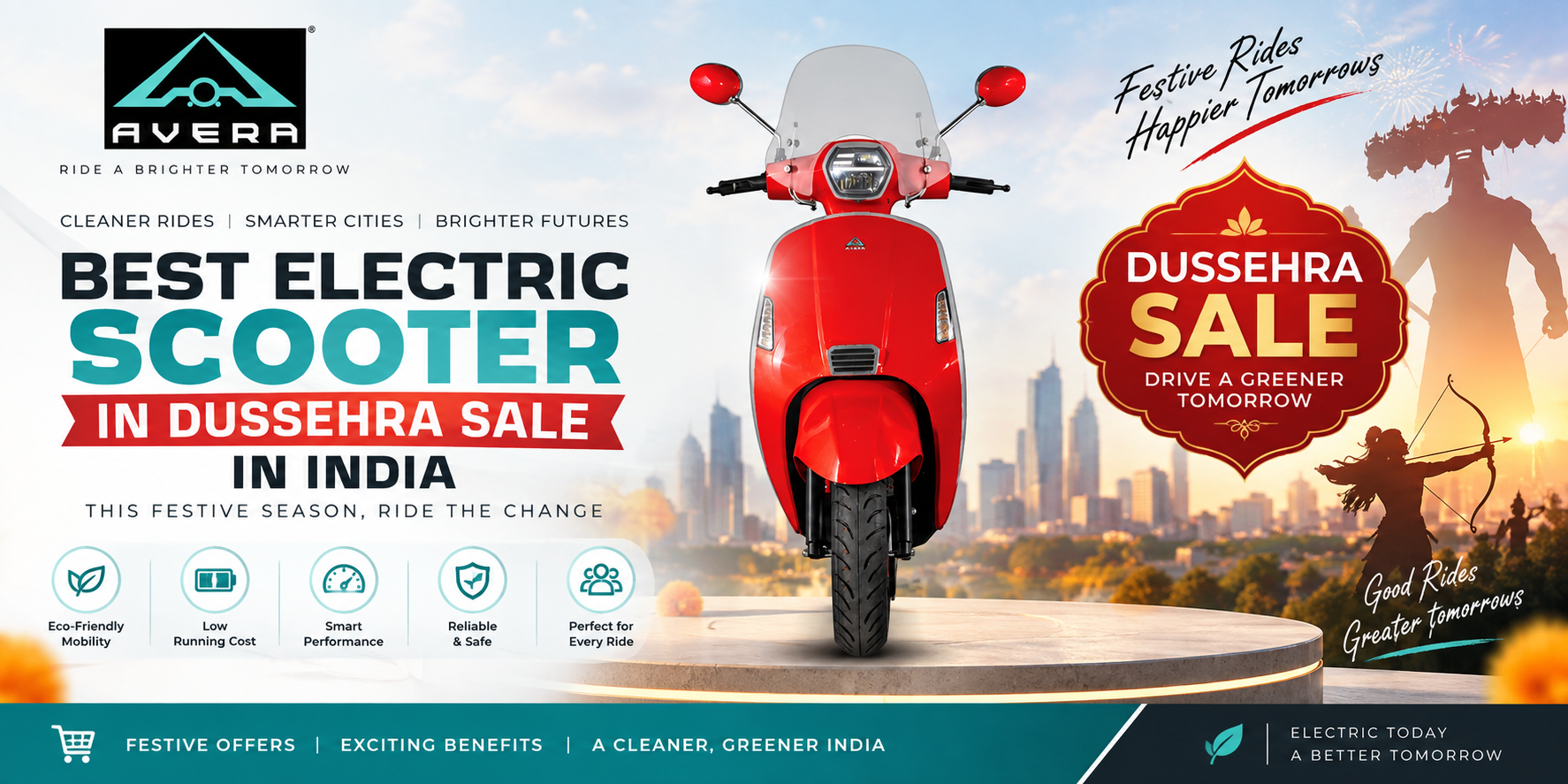 Best Electric Scooter in Dussehra Sale in India by AVERA
