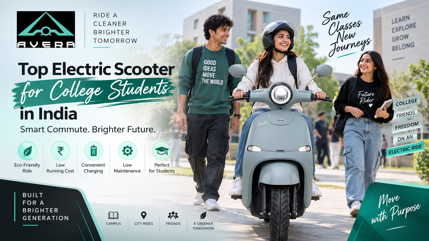 Top Electric Scooter for College Students in India by AVERA