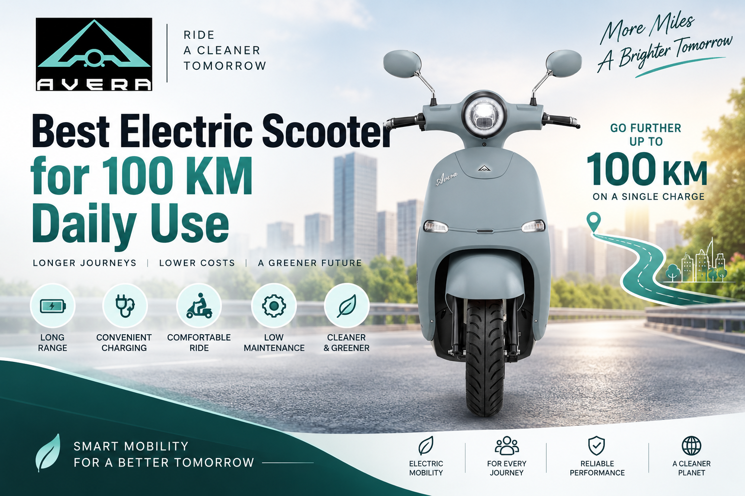 Best Electric Scooter for 100 KM Daily Use by AVERA
