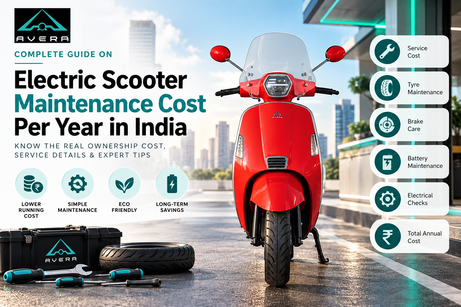 Electric Scooter Maintenance Cost Per Year in India with AVERA electric scooter