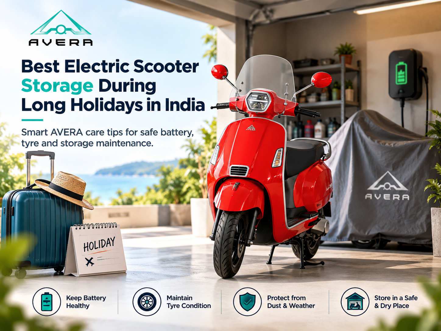 Best Electric Scooter Storage During Long Holidays in India with AVERA