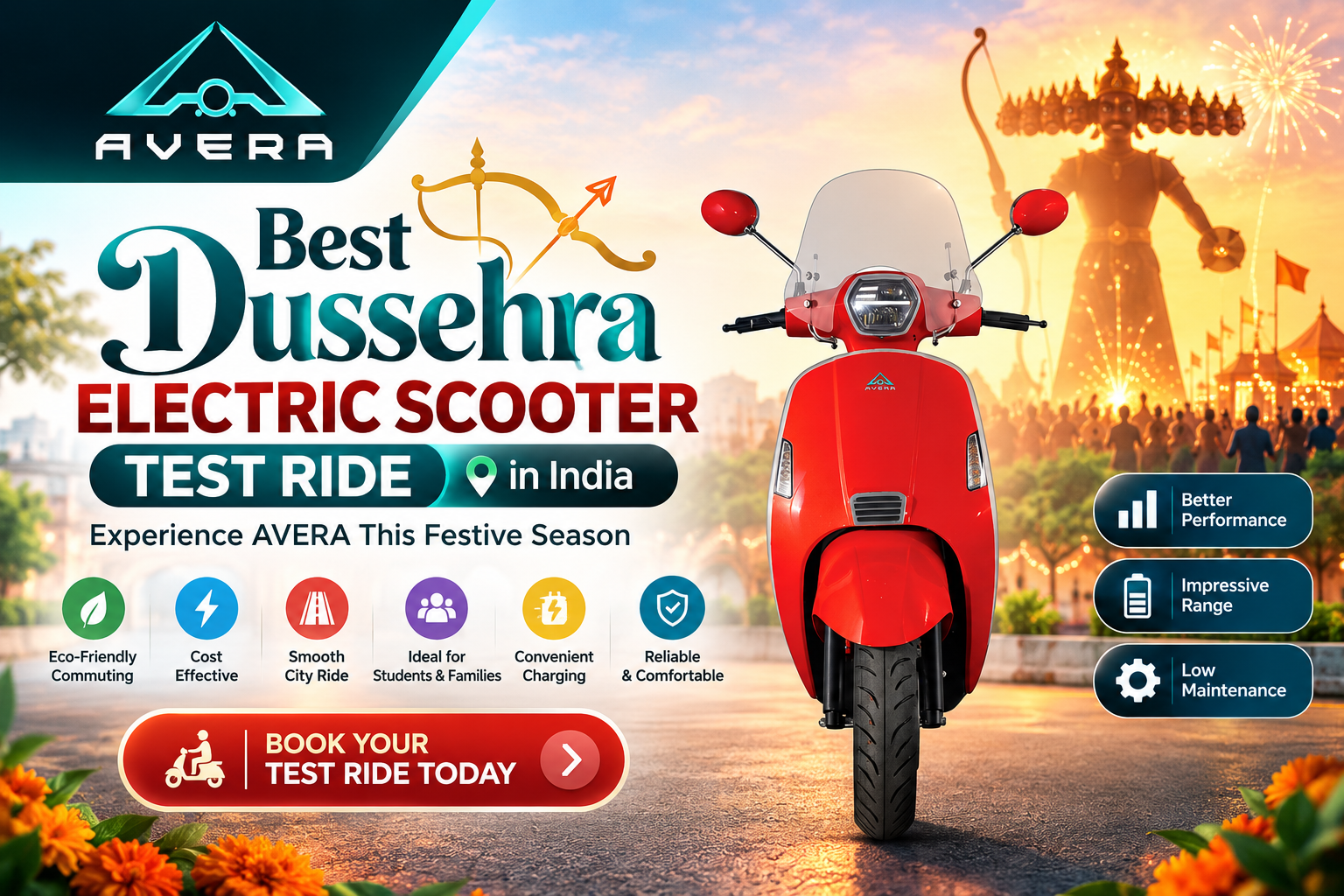 Best Dussehra Electric Scooter Test Ride in India by AVERA